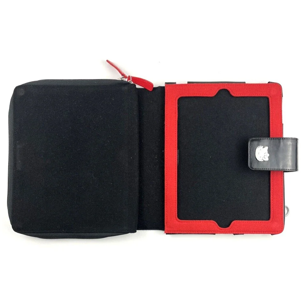 Hello Kitty Case Black iPad Tablet Portfolio #KT43488 Pocket Strap Messenger Bag